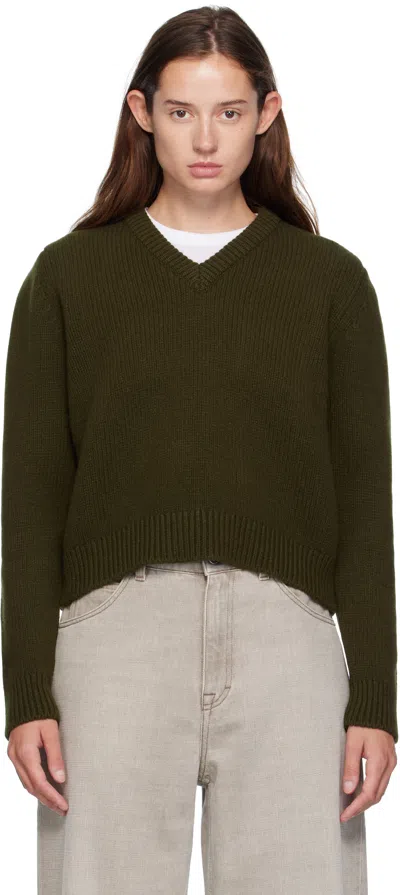And-daughter Green Glenn V-neck Sweater