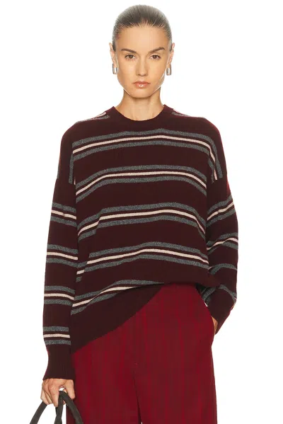 And-daughter Innes Stripe Slouch Crewneck In Brown