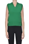 And-daughter Lambswool Gilet In Green