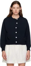 And-daughter Navy Ada Crewneck Cardigan In Blue
