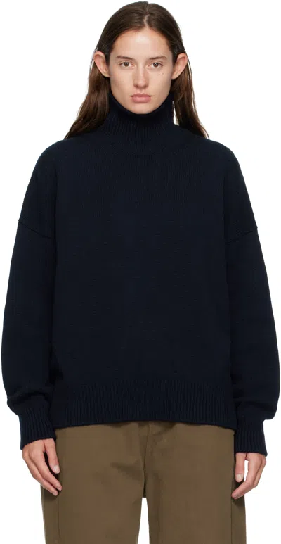 And-daughter Navy Balla Rollneck Turtleneck In Blue