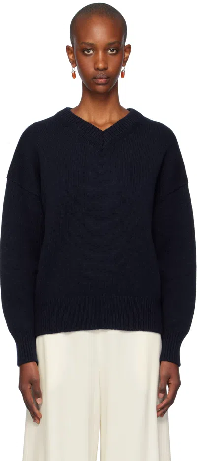 And-daughter Navy Balla Slouch V-neck Sweater