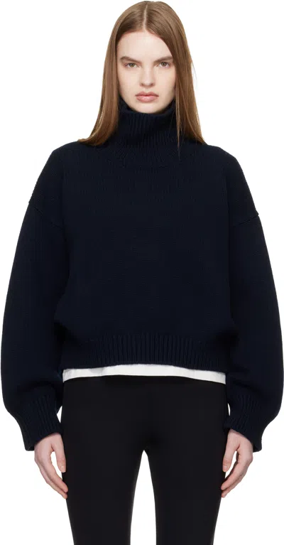 And-daughter Roshin Wool Turtleneck Sweater In Black