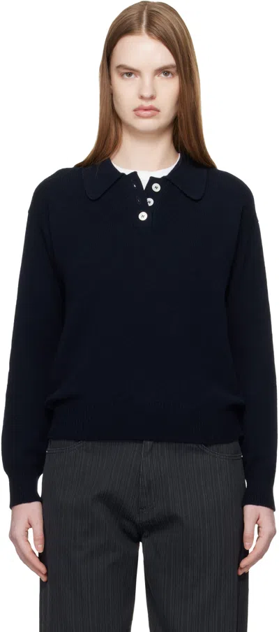 And-daughter Navy Edith Polo In Blue