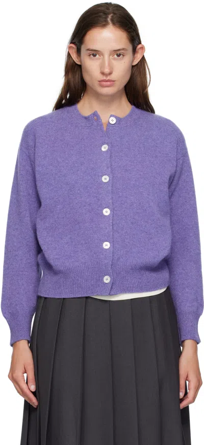 And-daughter Purple Ada Crewneck Cardigan