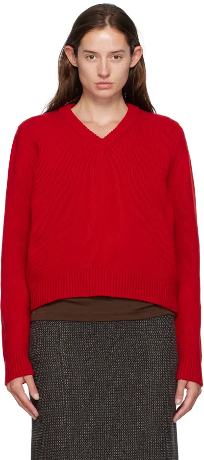 And-daughter Red Glenn V-neck Sweater
