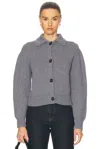 And-daughter Wool Cashmere Collared Jacket In Grey