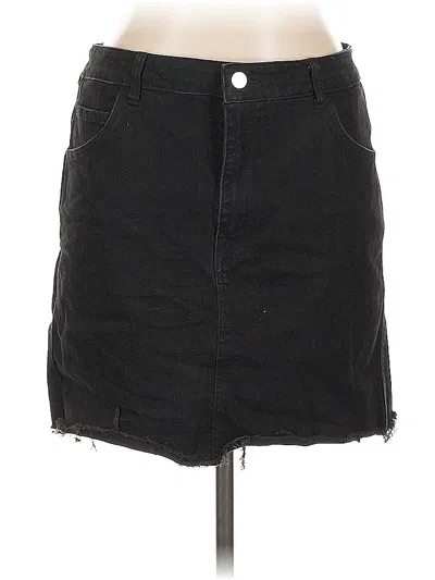 Pre-owned &denim By H&m Denim Skirt In Black
