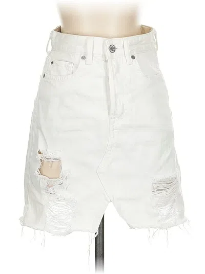 Pre-owned &denim By H&m Denim Skirt In White