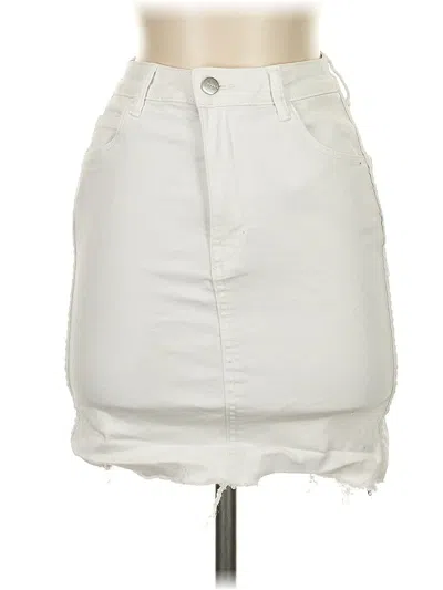 Pre-owned &denim By H&m Denim Skirt In White