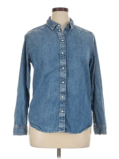 Pre-owned &denim By H&m Long Sleeve Button Down Shirt In Blue