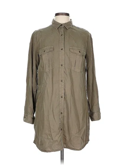 Pre-owned &denim By H&m Long Sleeve Button Down Shirt In Green