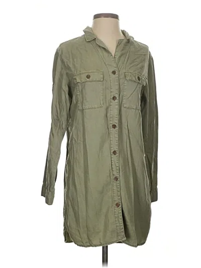 Pre-owned &denim By H&m Long Sleeve Button Down Shirt In Green