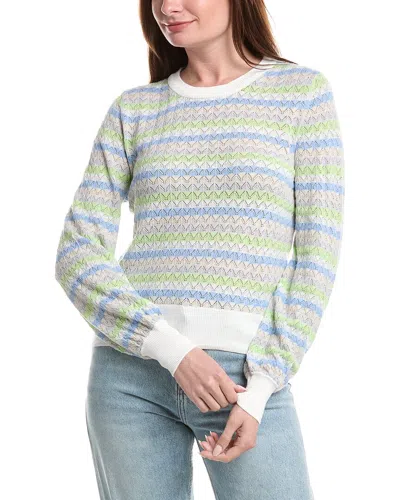&isla Alaina Pointelle Stripe Top In Burgundy