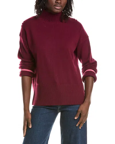 &isla Alex Split Hem Mock Neck Cashmere Sweater In Burgundy