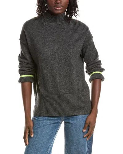 &isla Alex Split Hem Mock Neck Cashmere Sweater In Gray
