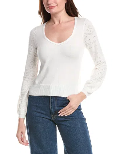 &isla Anna Pointelle Top In White