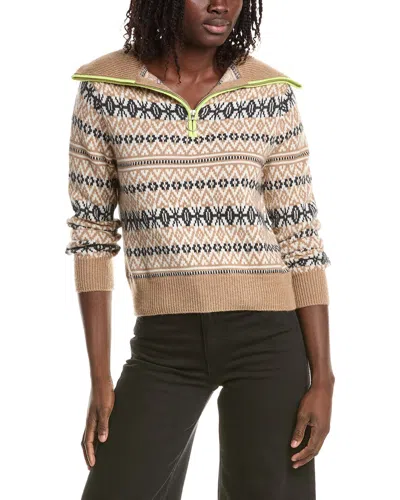 &isla Asher Fairisle 1/4-zip Cashmere Sweater In Multi