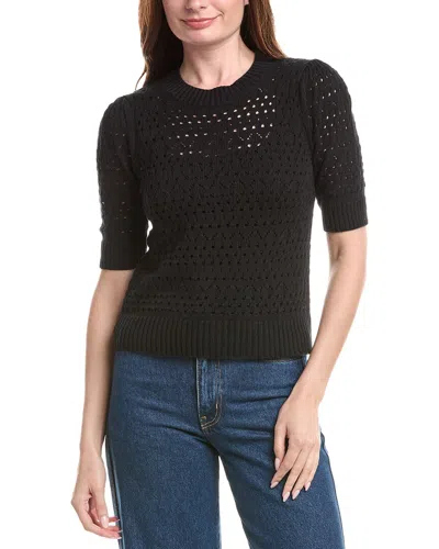 &isla Aurelie Pointelle Top In Black