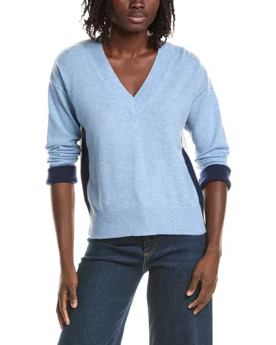 &isla Beth Colorblock V-neck Cashmere Sweater In Blue