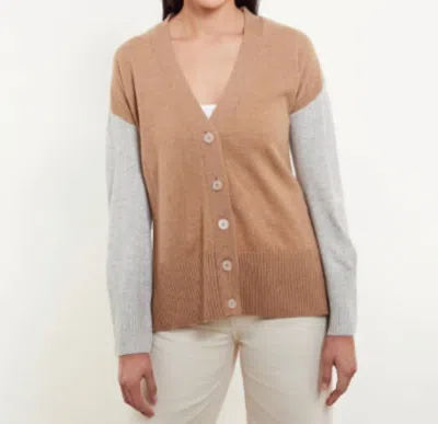 &isla Charlie Long Cardigan In Almond In Brown