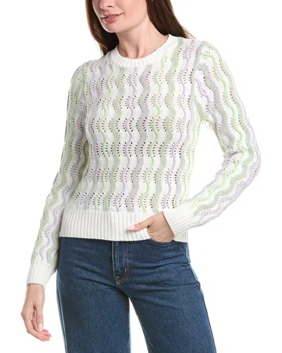 &isla Charlotte Vertical Wave Stripe Top In White