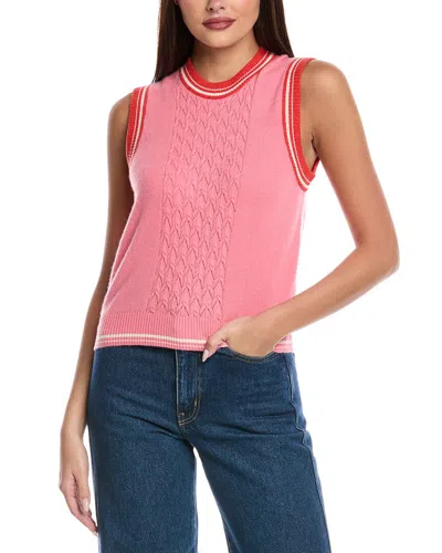 &isla Claire Cashmere Cable Vest In Pink
