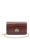 &isla Croc-embossed Chain Shoulder Bag In Brown