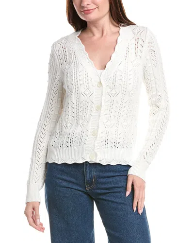 &isla Dahlia Pointelle Cardigan In White