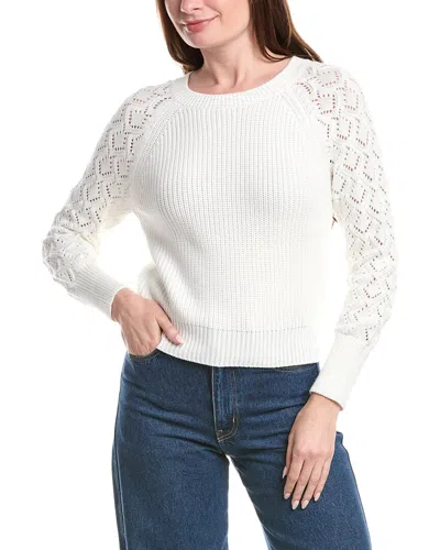 &isla Daniela Pointelle Sleeve Top In White