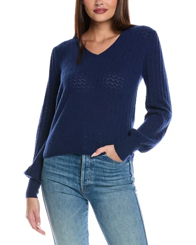 &isla Dion Pointelle Cashmere Sweater In Blue