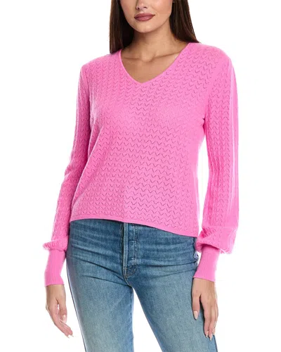&isla Dion Pointelle Cashmere Sweater In Pink