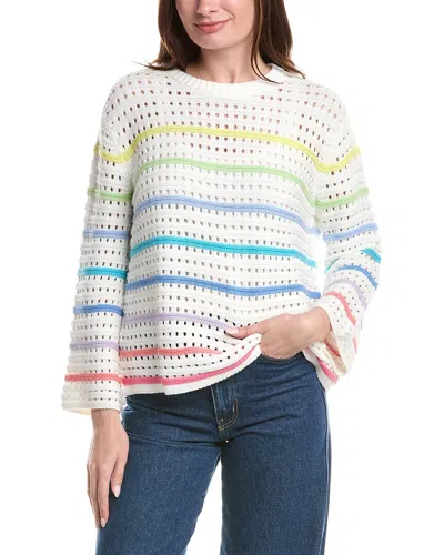 &isla Effie Pointelle Stripe Beach Top In Multi