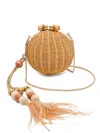 &isla Esfera Rattan Clutch Bag In Neutral