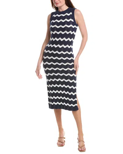 &isla Freya Wave Pointelle Stripe Dress In Purple