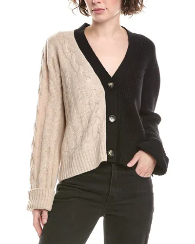&isla Ivy Patchwork Cashmere Cardigan In Black