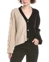 &isla Ivy Patchwork Cashmere Cardigan In Black