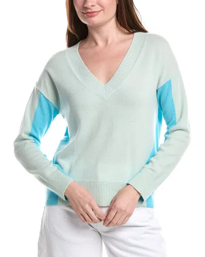 &isla June Colorblock Cashmere Top In Blue