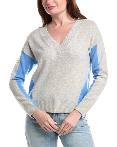 &isla June Colorblock Cashmere Top In Gray
