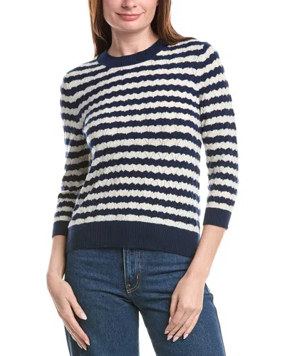 &isla Kendall Pointelle Stripe Cashmere Sweater In Multi