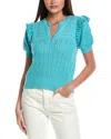 &isla Kizzy Pointelle Sweater In Blue
