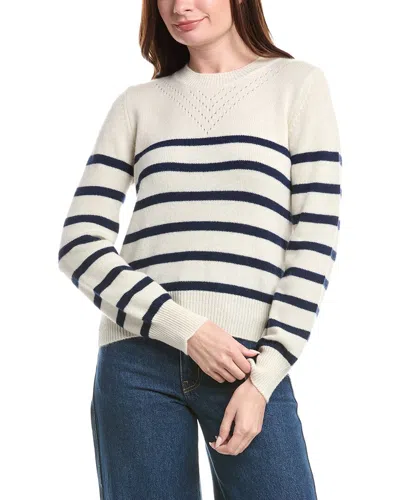 &isla Lacey Stripe Pointelle Cashmere Top In Multi