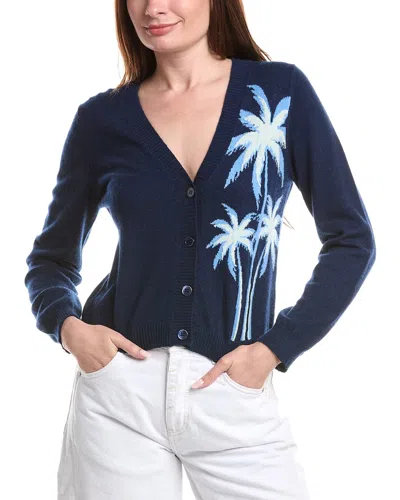 &isla Leah Palm Tree Cashmere Cardigan In Blue