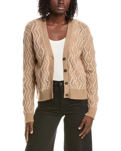 &isla Maeve Plaited Cable Cashmere Cardigan In Brown