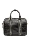 &isla Maia Bowling Croc-embossed Top Handle Shoulder Bag In Black