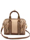 &isla Maia Bowling Snakeskin Stitched Tote Bag In Neutral