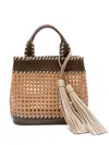 &isla Medium Sextava Woven Tassel Tote Bag In Neutral
