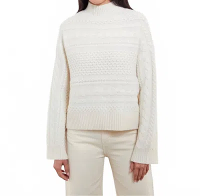 &isla Misha Cable Mock Neck Sweater In Snow In Multi