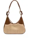 &isla Moon Woven Crocodile-effect Shoulder Bag In Brown