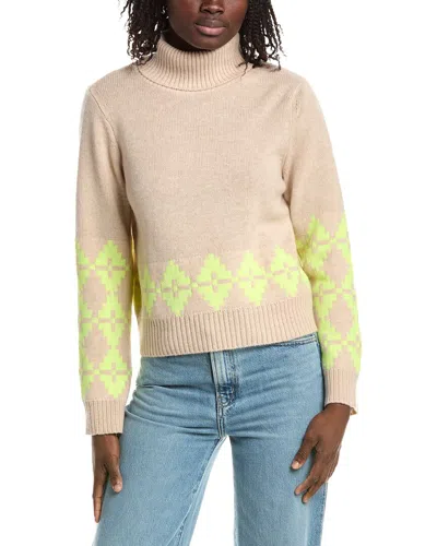 &isla Noah Geo Turtleneck Cashmere Sweater In Neutral